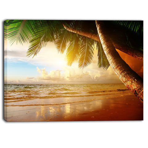 caribbean beach sunrise landscape photo canvas art print PT6917