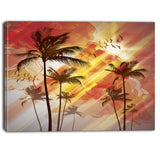 palm tree at sunset photography canvas art print PT6918