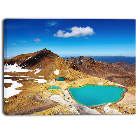 new zealand emerald lakes photo canvas art print PT6930