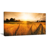 wheat field at sunset panorama photo canvas art print PT6945