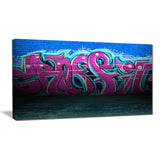 purple graffiti wall street art canvas art print PT6952