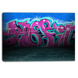 purple graffiti wall street art canvas art print PT6952