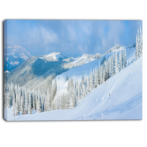 panoramic winter mountain landscape photo canvas print PT6960