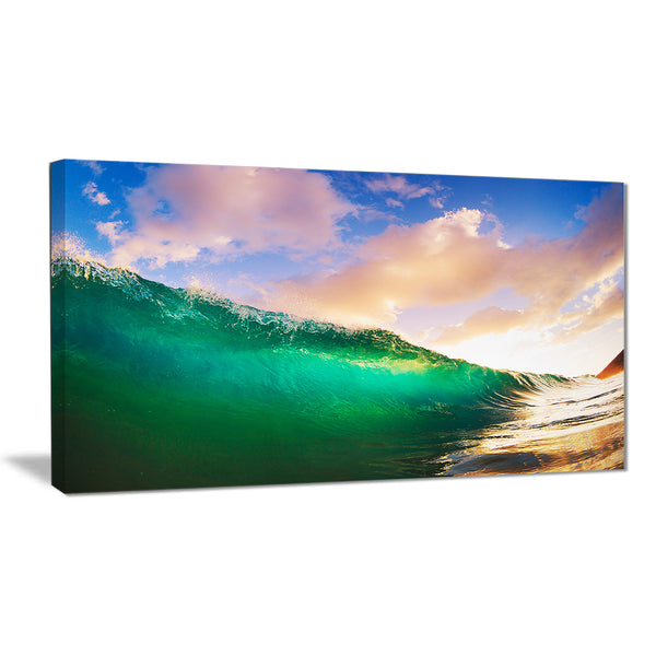 waves under cloudy sky seascape canvas art print PT6994