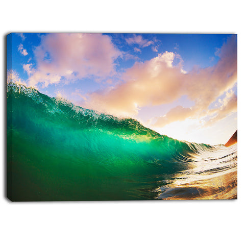 waves under cloudy sky seascape canvas art print PT6994