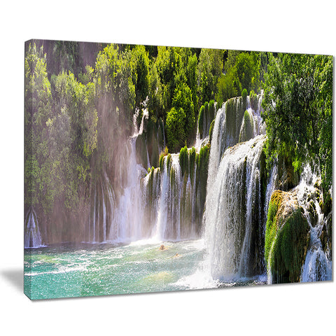 krka waterfall landscape canvas art print PT7012