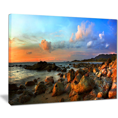 colorful tropical sunset photo canvas print PT7014