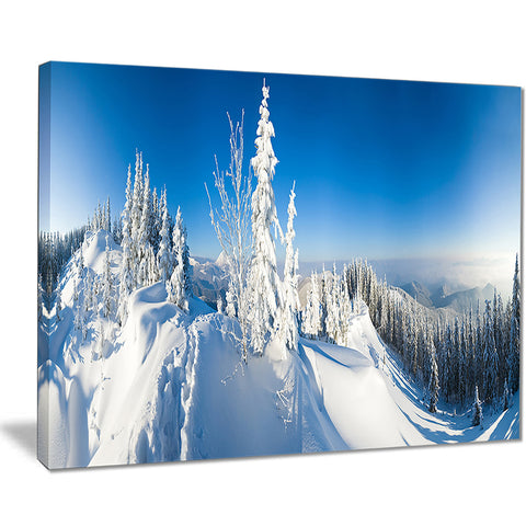 panoramic winter mountain photo canvas print PT7015