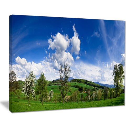 green blue spring landscape photo canvas print PT7037