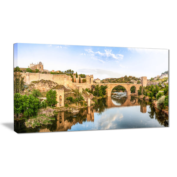 toledo bridge in spain landscape photo canvas print PT7055