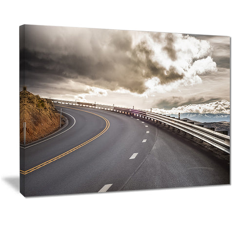 sky road curve landscape photo canvas print PT7058