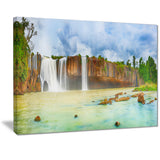 dry nur waterfall panorama photography canvas print PT7072