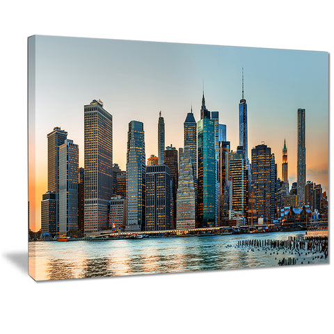 new york city skyline photography canvas print  PT7087
