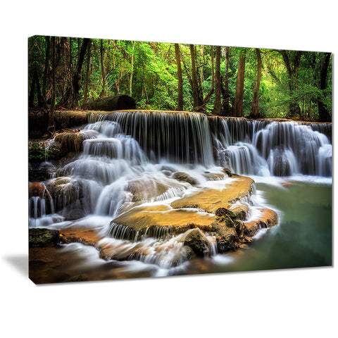 level six of huai mae kamin waterfall canvas print PT7095