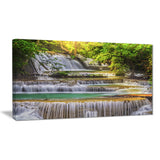 tranquil erawan waterfall landscape canvas print PT7117