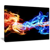 red and blue smoke abstract digital art canvas print PT7124