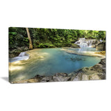 blue erawan waterfall landscape photo canvas print  PT7132