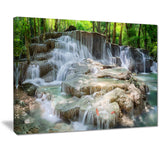 white huay mae kamin waterfall landscape photo canvas print PT7134