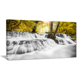 colorful erawan waterfall landscape photo canvas print PT7139
