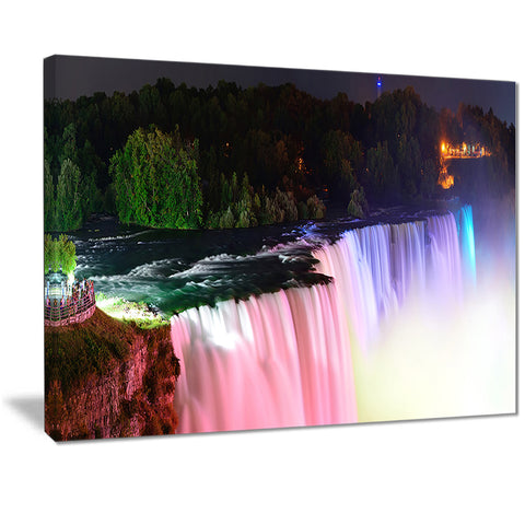 colorful niagara falls panorama digital art canvas print PT7140