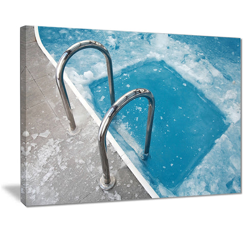 ice swimming blue pool photography canvas print PT7143