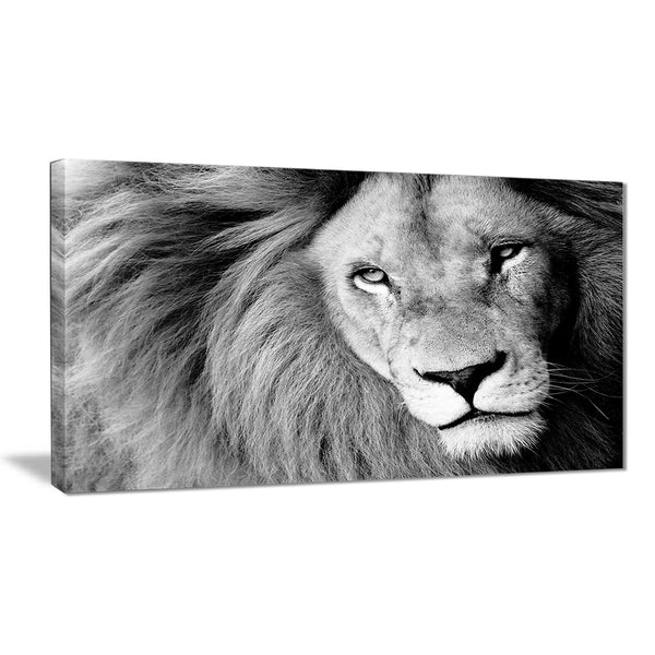 lion head in grey animal digital art canvas print PT7160