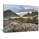 rocky coastline on lofoten landscape photo canvas print PT7171