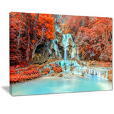 rainforest waterfall loas landscape photo canvas print PT7174