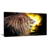 lion with fire animal digital art canvas print  PT7180
