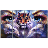 tiger with woman eyes abstract animal canvas art print PT7194