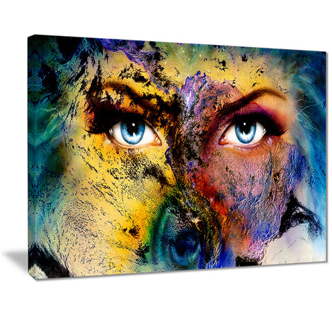 planet earth and human abstract animal canvas art print PT7195