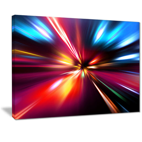 speed motion in night abstract digital art canvas print PT7196