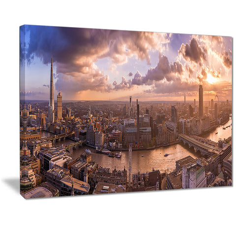 sunset through clouds in london photo canvas print PT7202