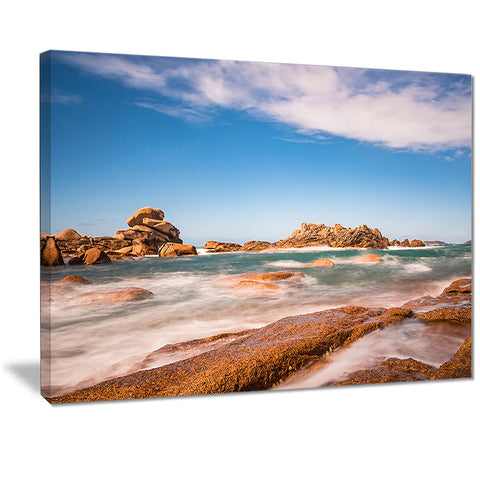 atlantic ocean cost in brittany photo canvas print PT7205