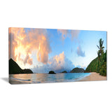 beach sunset with clouds landscape photo canvas print PT7208