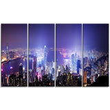 hong kong night city cityscape photo canvas art print PT7222