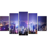 hong kong night city cityscape photo canvas art print PT7222