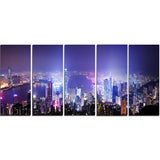 hong kong night city cityscape photo canvas art print PT7222