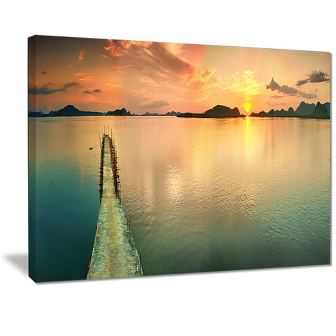 tranquil sunset panorama photography canvas art print PT7230