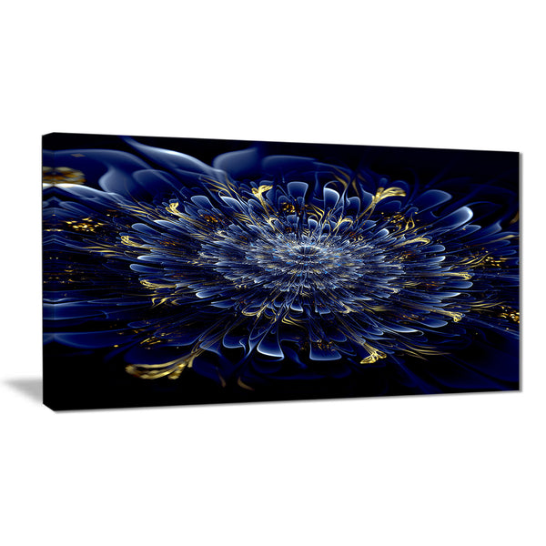 blue fractal flower digital art floral canvas print PT7257