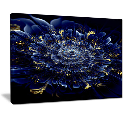 blue fractal flower digital art floral canvas print PT7257