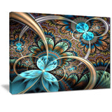 light blue fractal flower digital art floral canvas print PT7261