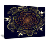orange fractal flower with green digital art canvas print PT7263
