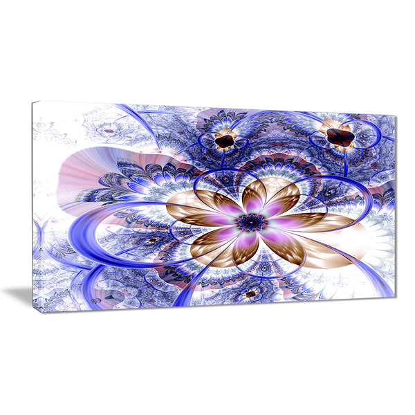 blue light fractal flower digital art floral canvas print PT7271
