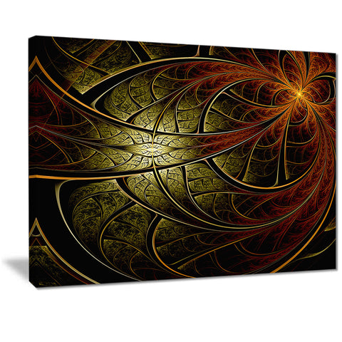 red yellow metallic fabric flower digital art canvas print PT7273