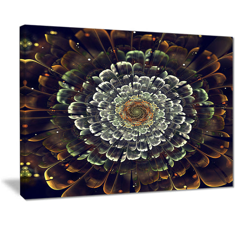 silver metallic fabric flower digital art canvas print PT7274