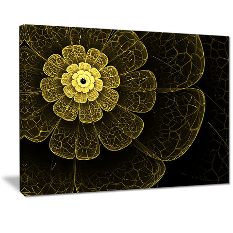 light yellow metallic fabric flower digital art canvas print PT7275