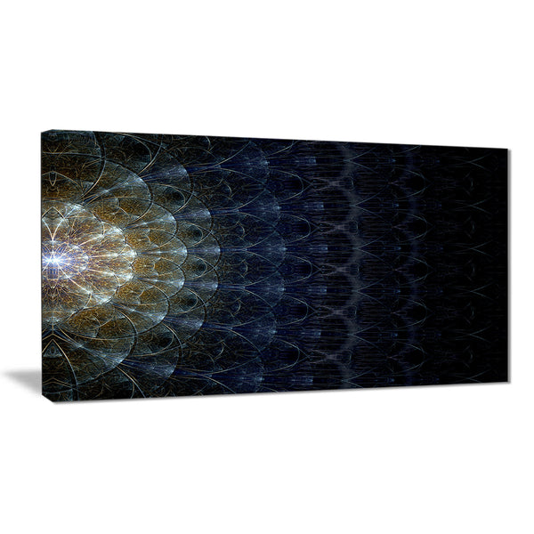 symmetrical blue silver fractal flower digital art canvas print PT7276