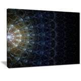 symmetrical blue silver fractal flower digital art canvas print PT7276