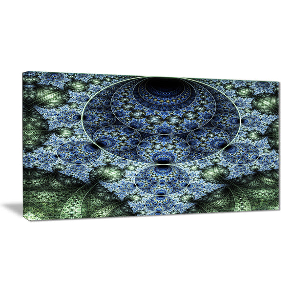blue and green spiral fractal art digital canvas art print PT7280
